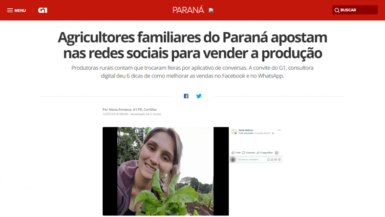 Agricultores familiares do Paraná apostam nas redes sociais para vender a produção